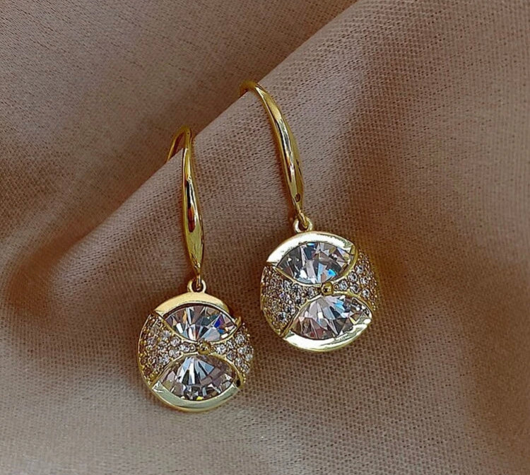 Gold Crystal Earrings