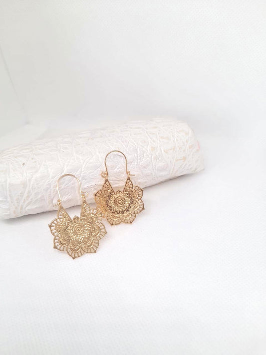 Gold Flower Earrings