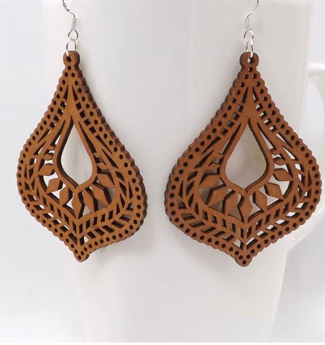 Wooden Drop Earrings