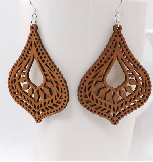 Wooden Drop Earrings