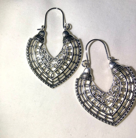 Oval Silver Earrings