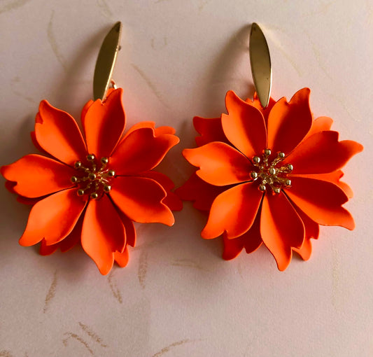 Orange Bloom Earrings