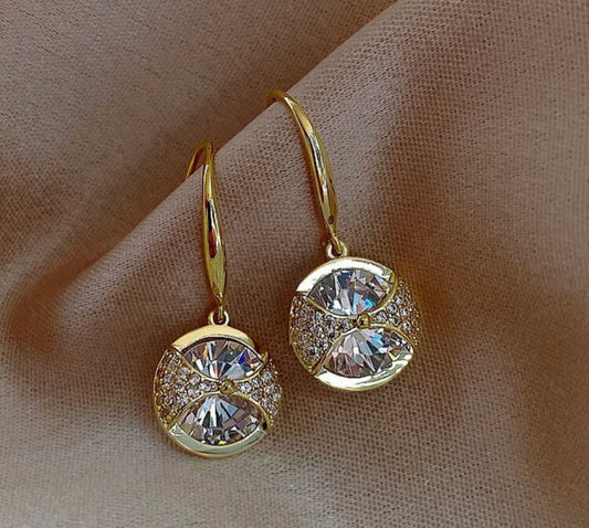 Gold Crystal Earrings