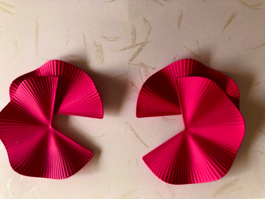 Elegant Pink Frill Earrings