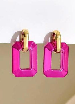 Geo Pink & Gold Earrings